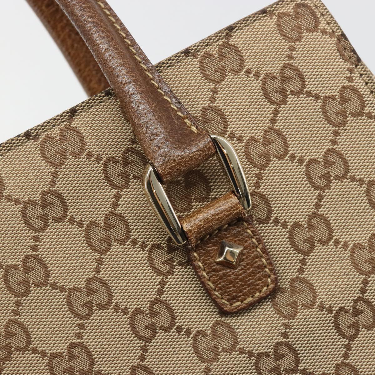 GUCCI GG Canvas Hand Bag Beige 120895 Auth 188081A