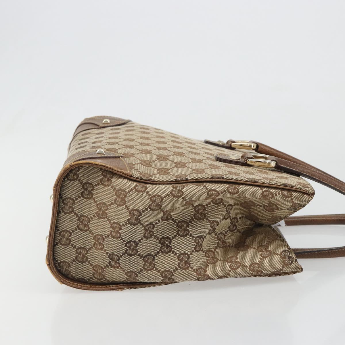 GUCCI GG Canvas Hand Bag Beige 120895 Auth 188081A