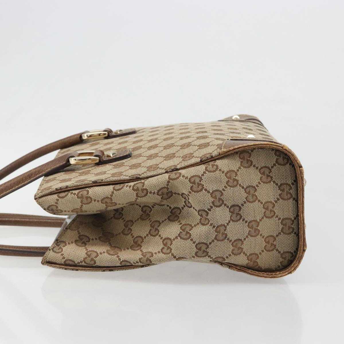 GUCCI GG Canvas Hand Bag Beige 120895 Auth 188081A