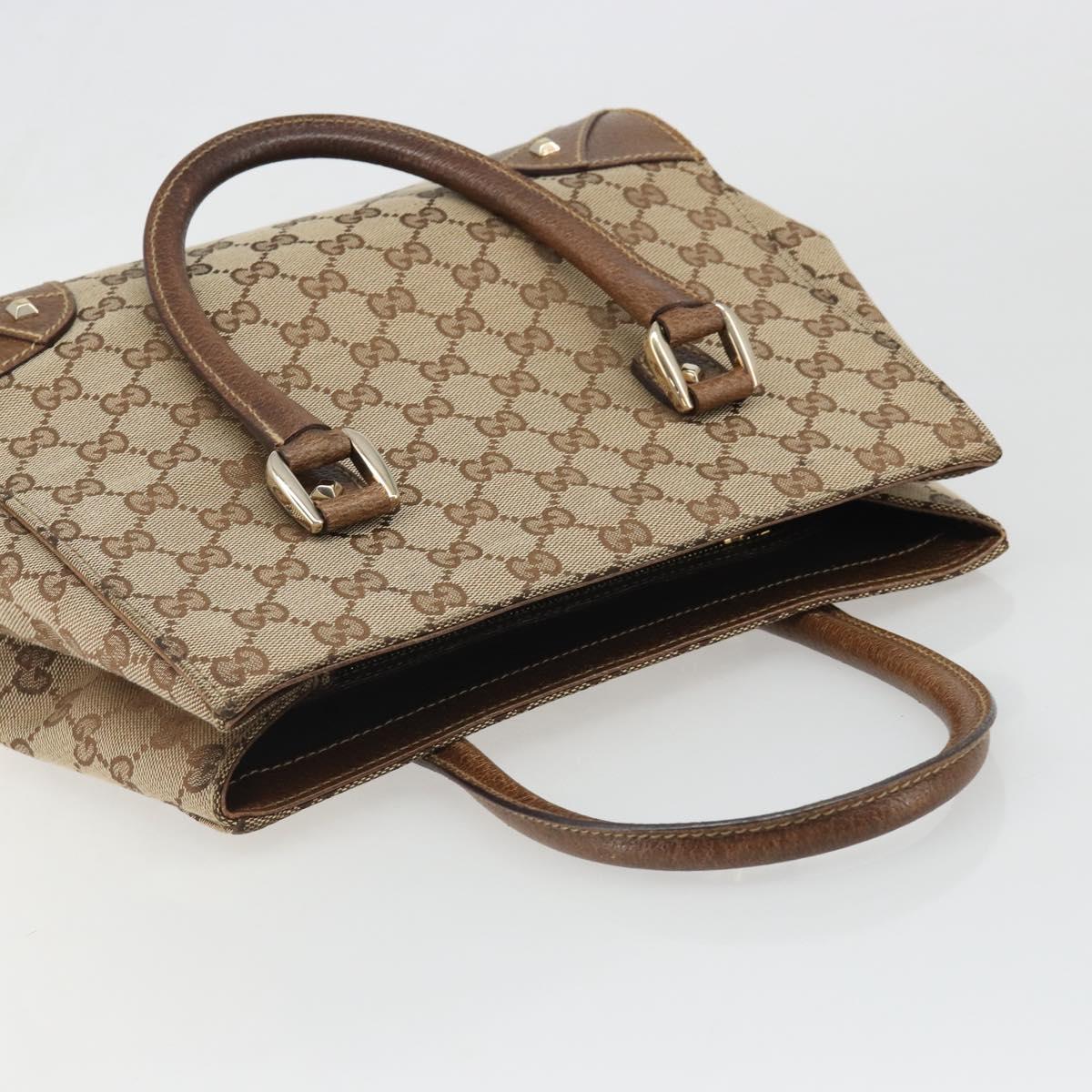 GUCCI GG Canvas Hand Bag Beige 120895 Auth 188081A