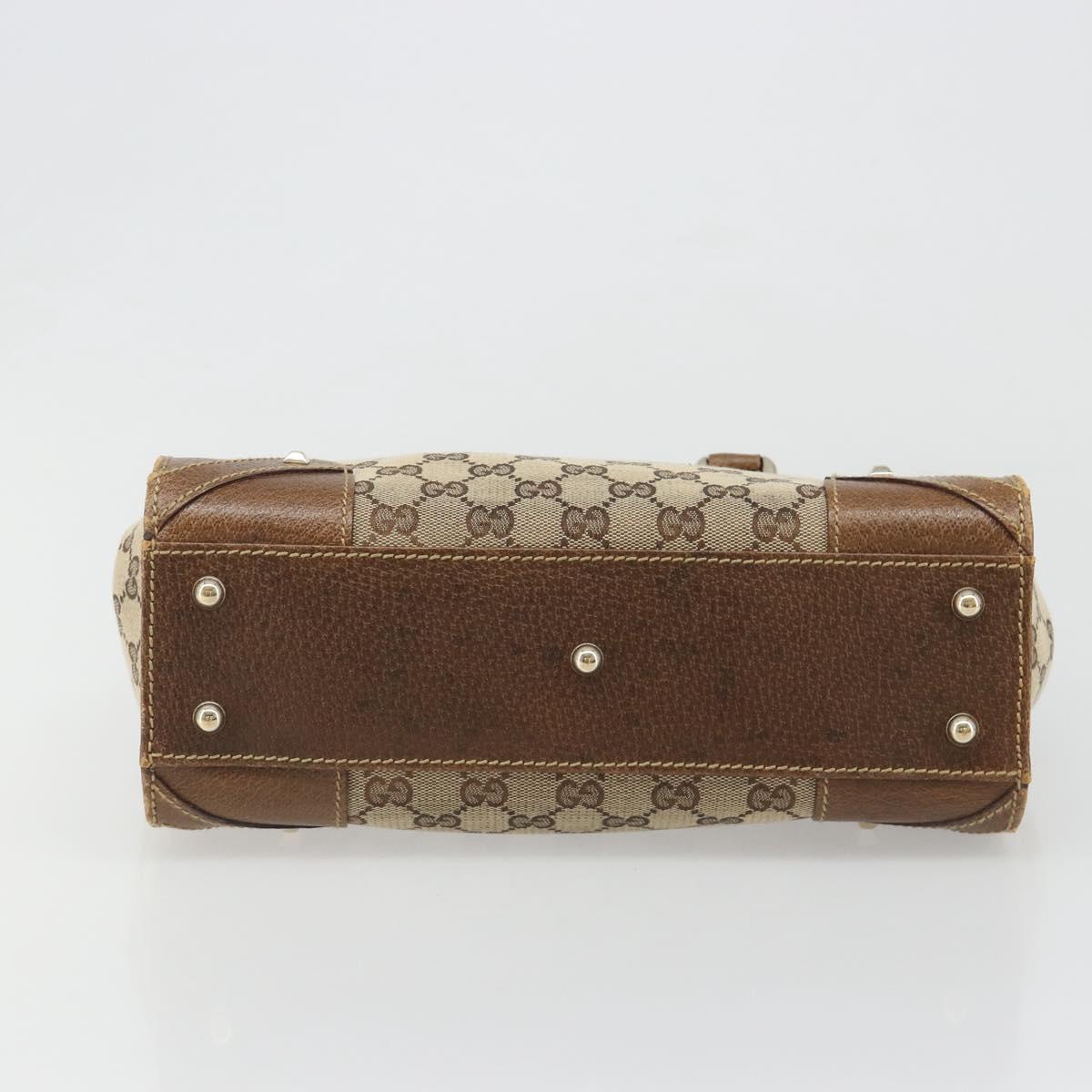 GUCCI GG Canvas Hand Bag Beige 120895 Auth 188081A