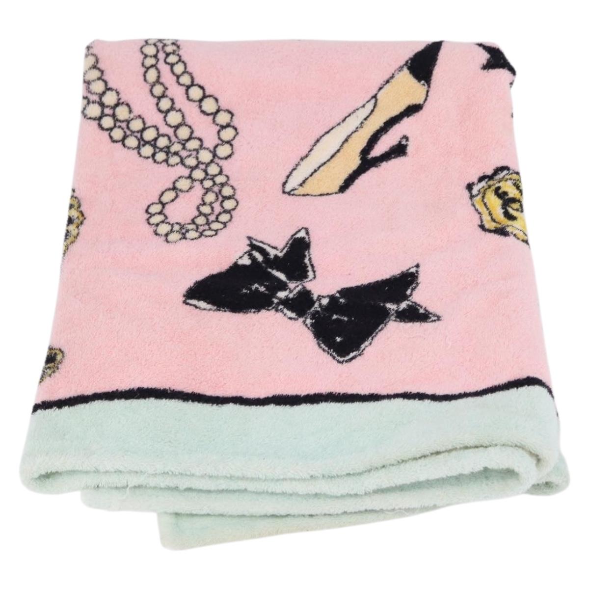CHANEL Beach Towel Cotton Multicolor CC Auth 188084
