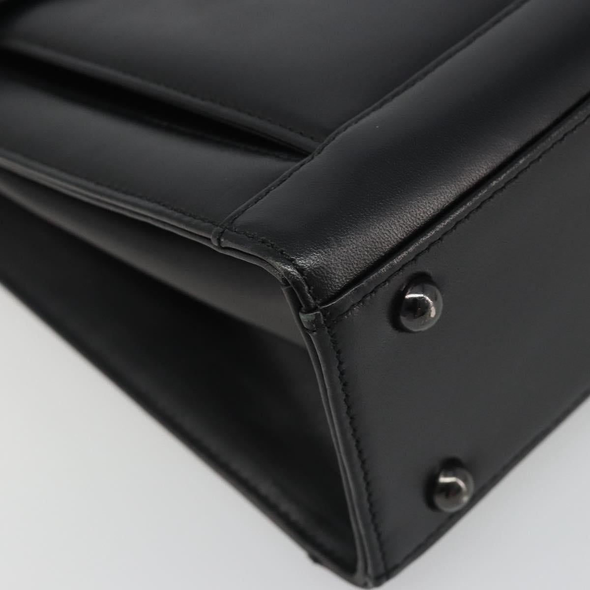 GIVENCHY Hand Bag Leather Black Auth 188085
