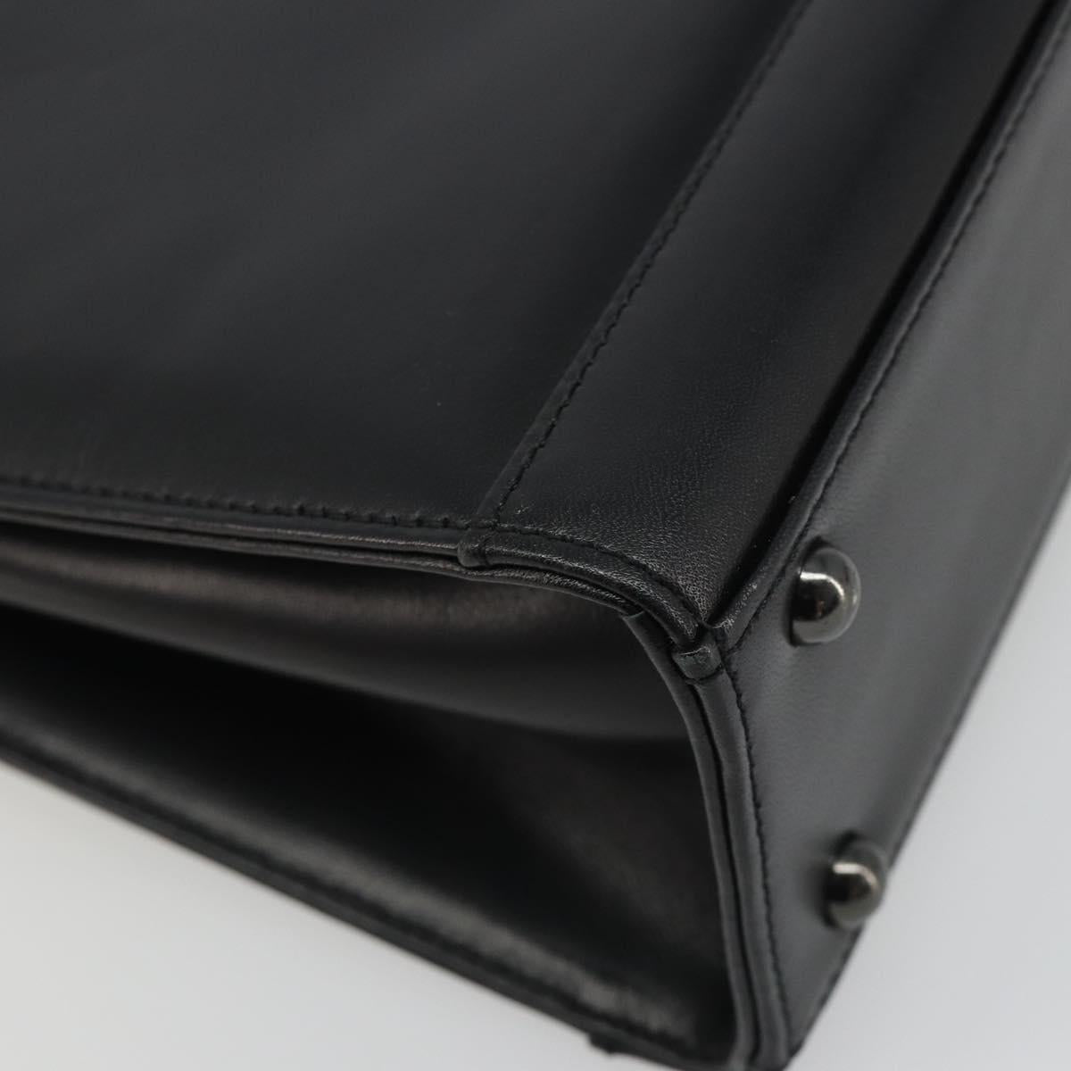 GIVENCHY Hand Bag Leather Black Auth 188085
