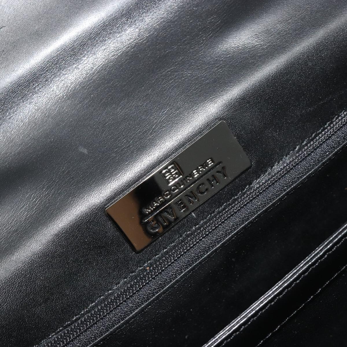 GIVENCHY Hand Bag Leather Black Auth 188085
