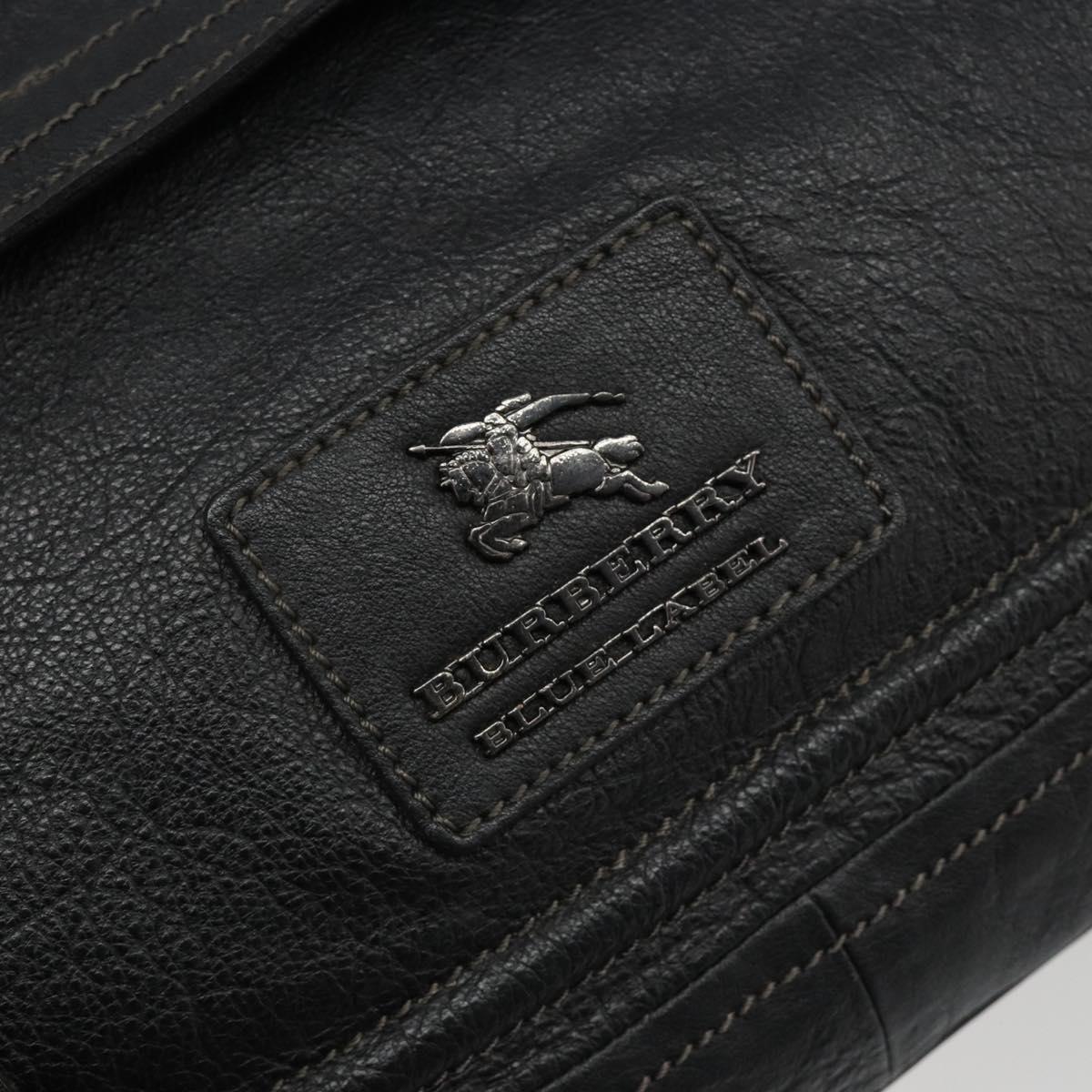 BURBERRY Tote Bag Leather Black Auth 188086A