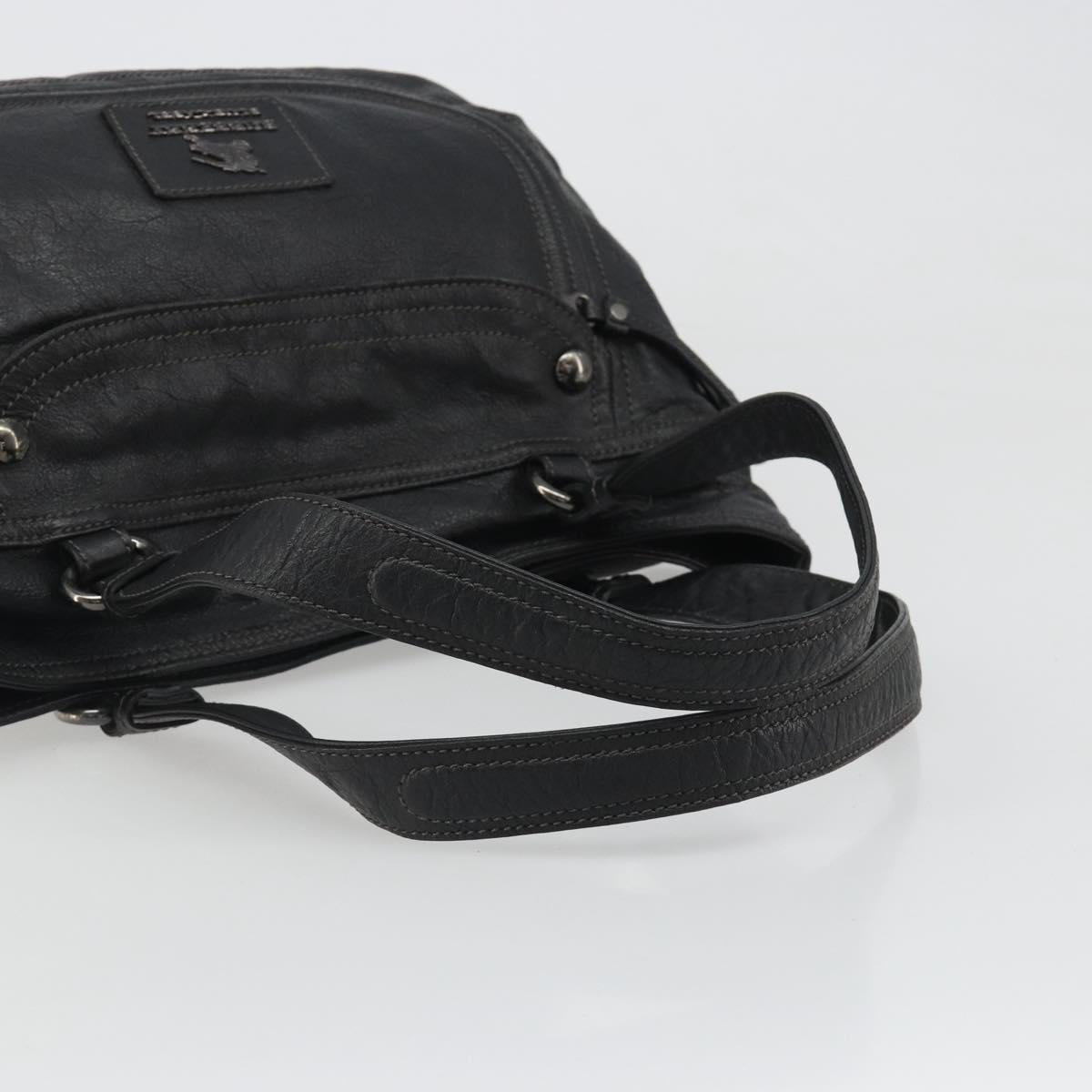 BURBERRY Tote Bag Leather Black Auth 188086A