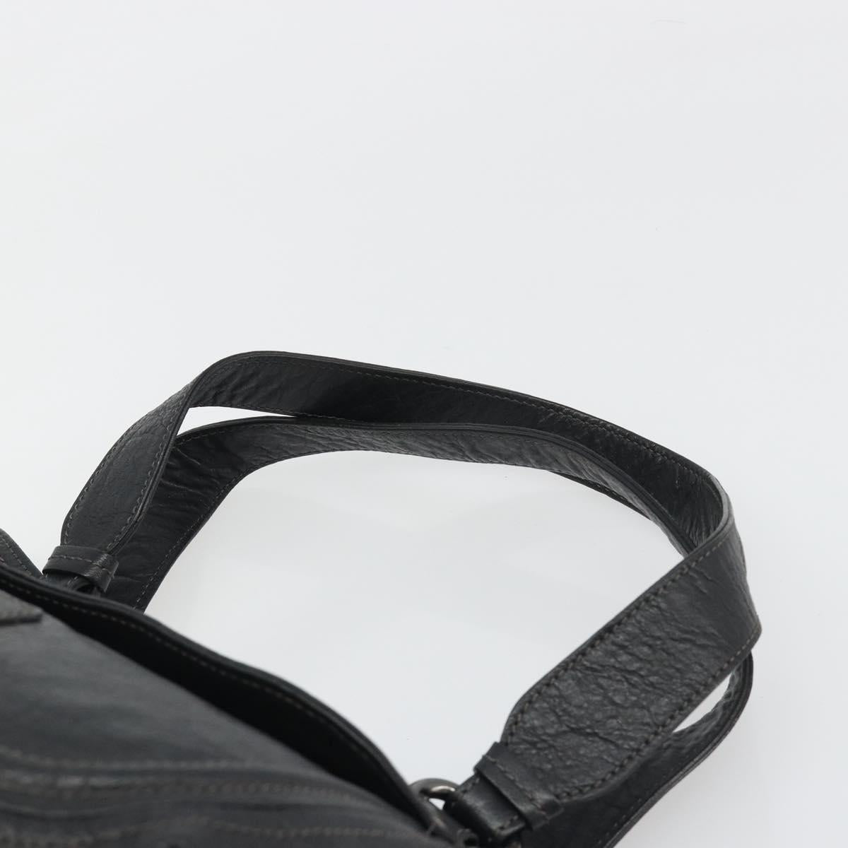 BURBERRY Tote Bag Leather Black Auth 188086A