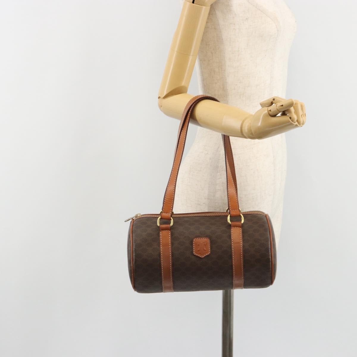 CELINE Macadam Canvas Hand Bag Brown Auth 188087A