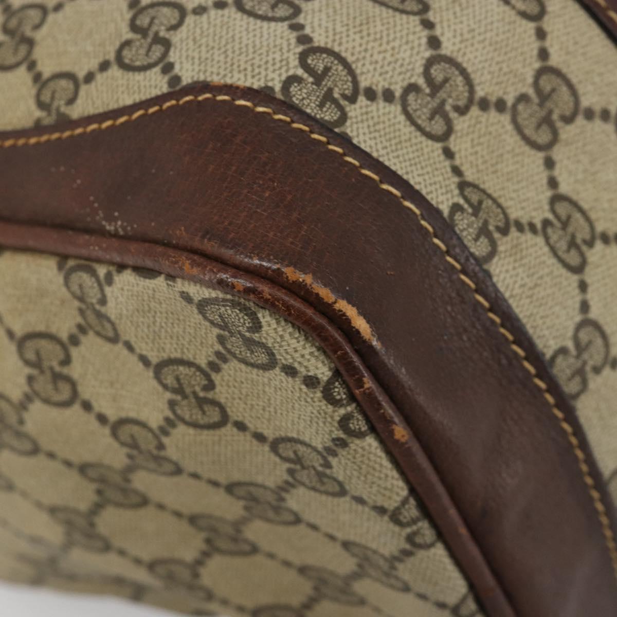 GUCCI GG Supreme Boston Bag PVC Beige Auth 188090