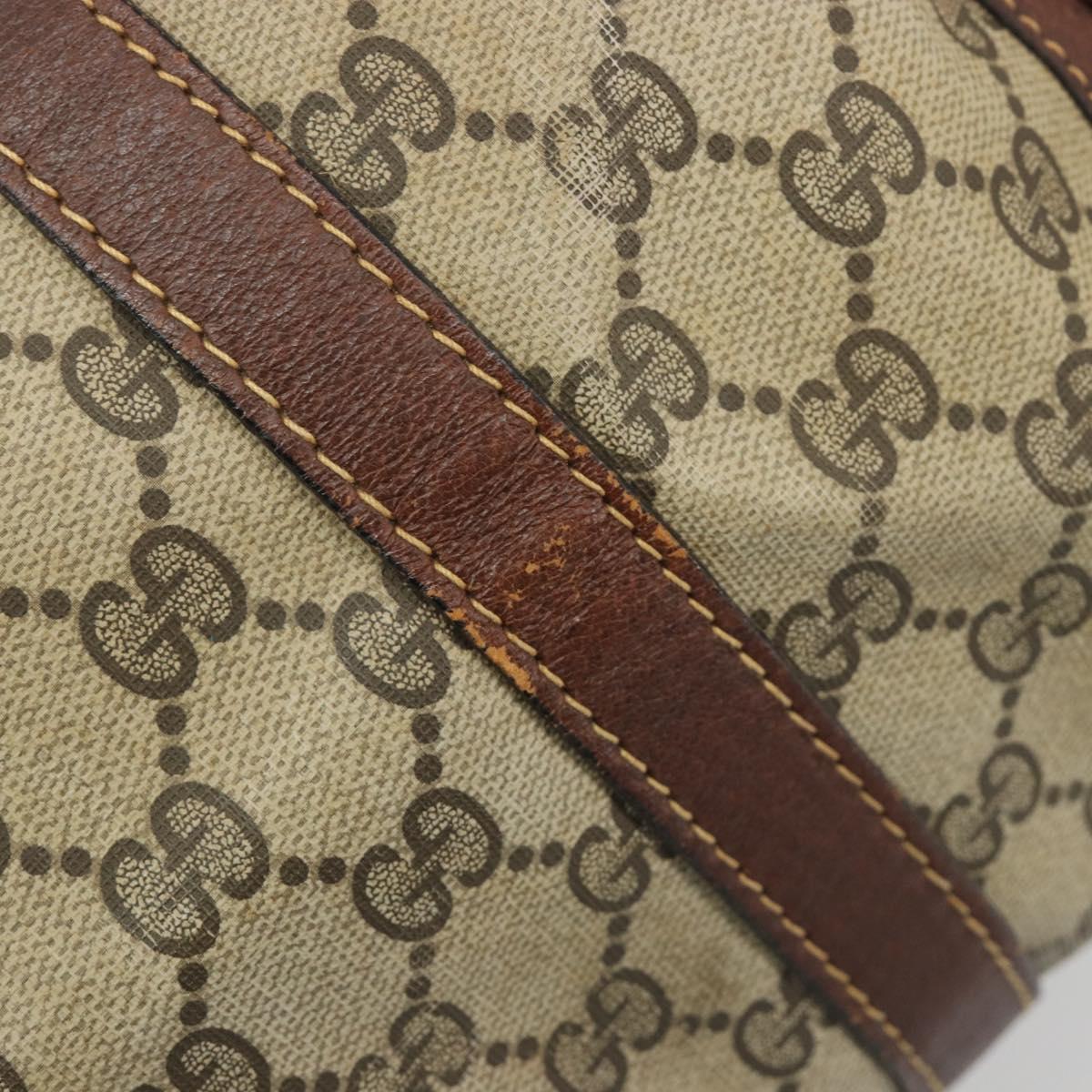 GUCCI GG Supreme Boston Bag PVC Beige Auth 188090
