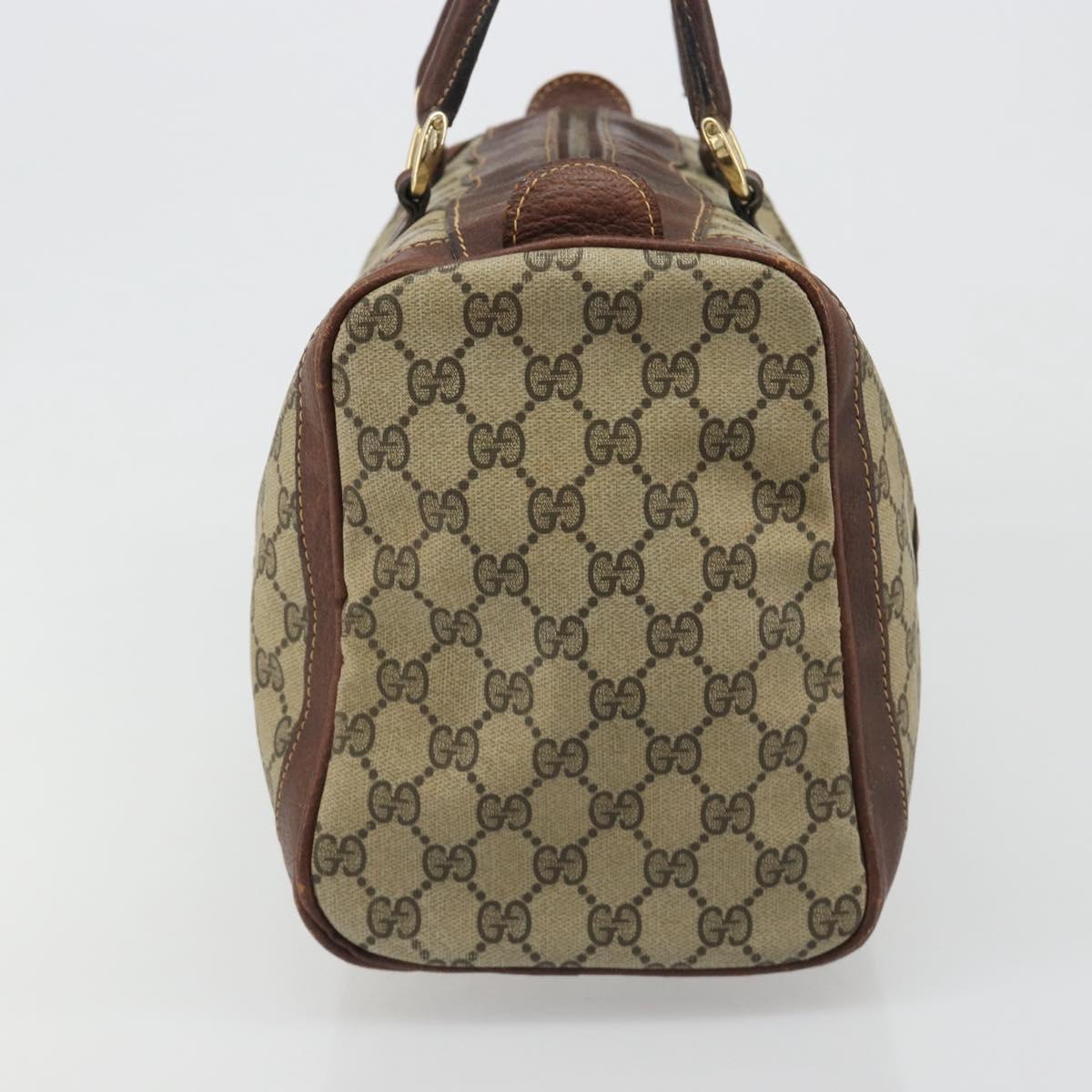 GUCCI GG Supreme Boston Bag PVC Beige Auth 188090