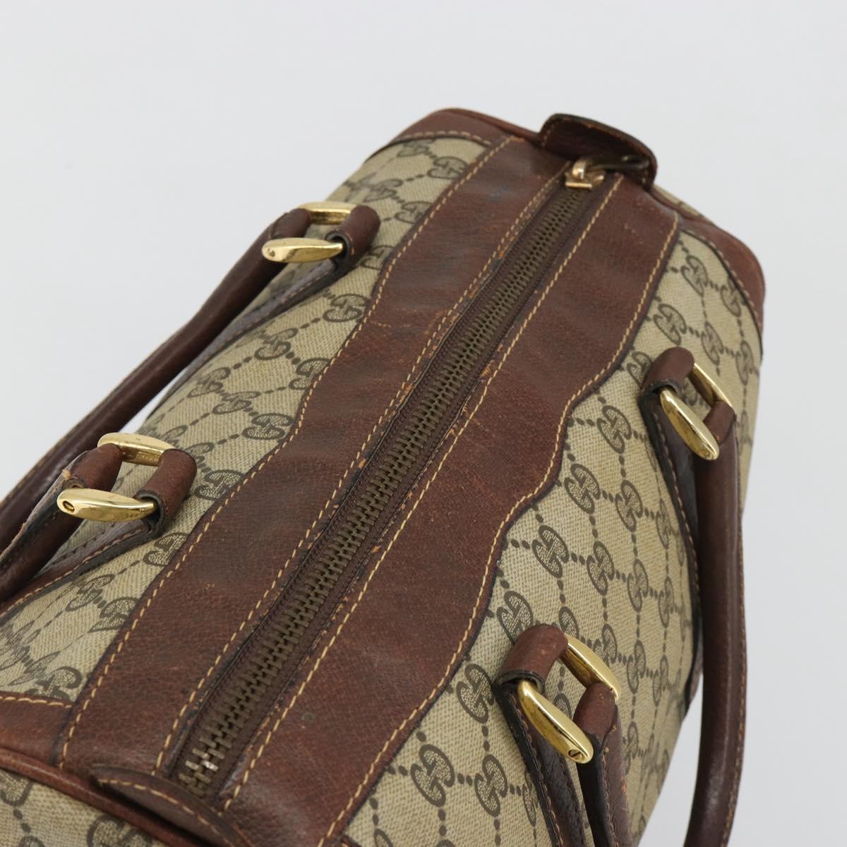 GUCCI GG Supreme Boston Bag PVC Beige Auth 188090