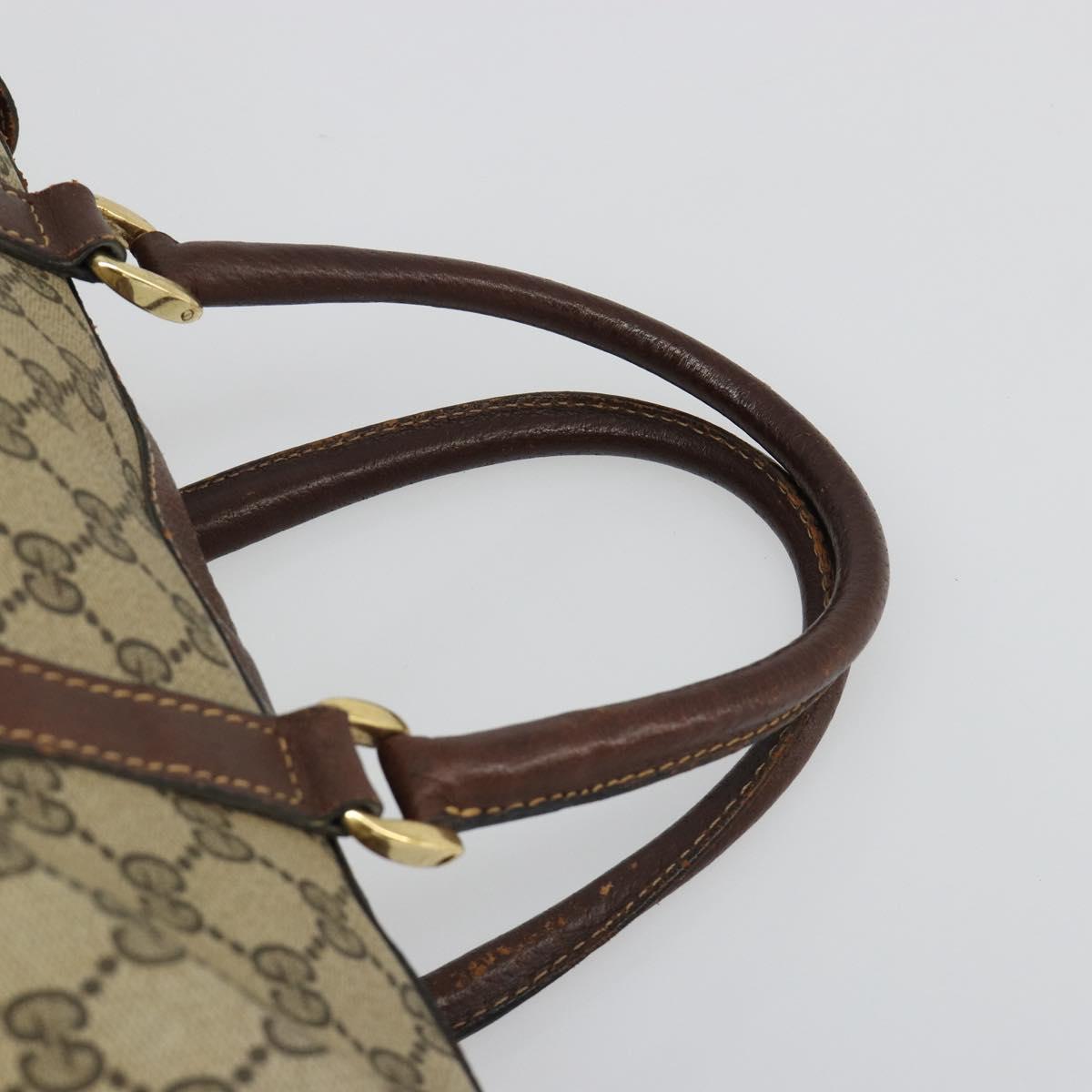 GUCCI GG Supreme Boston Bag PVC Beige Auth 188090