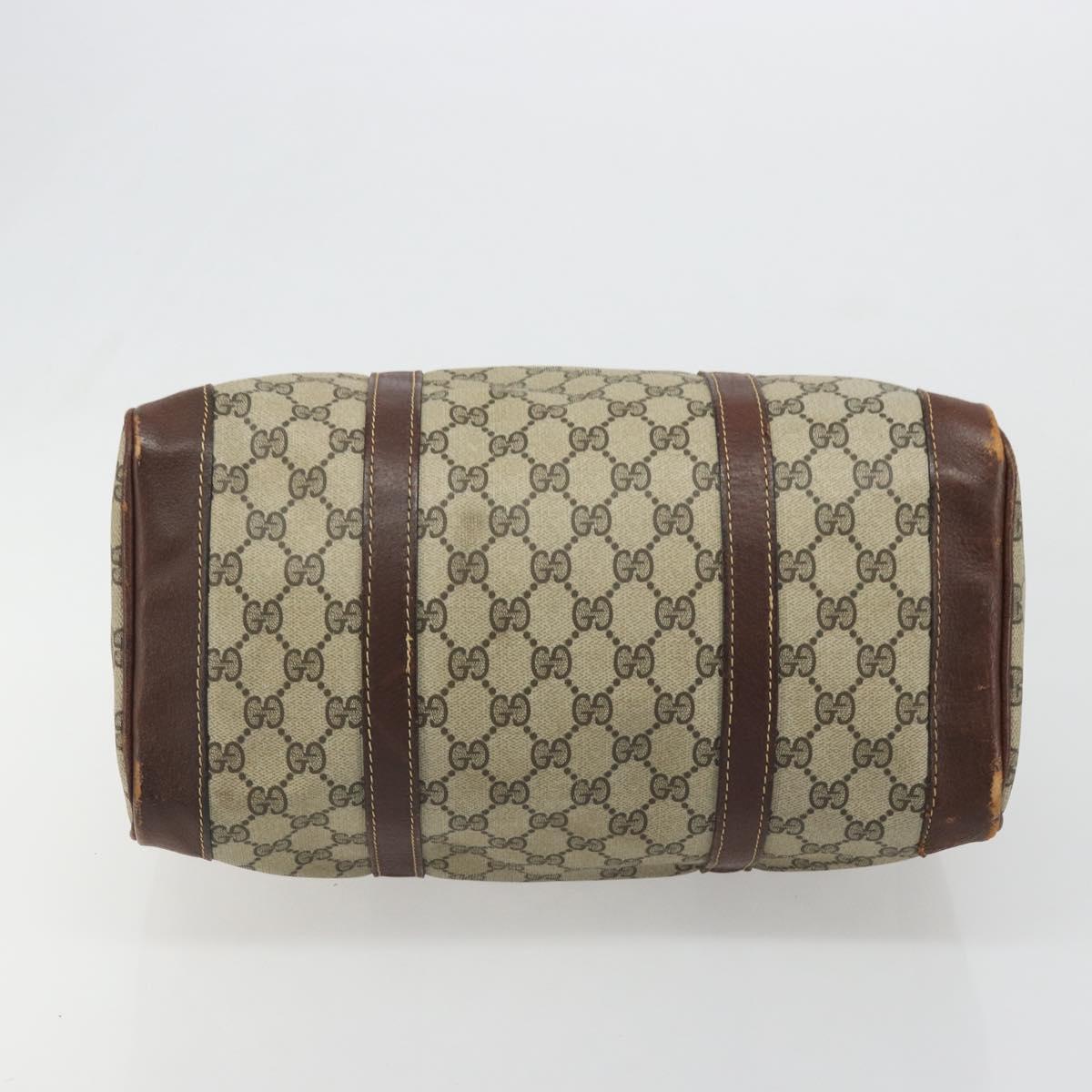GUCCI GG Supreme Boston Bag PVC Beige Auth 188090