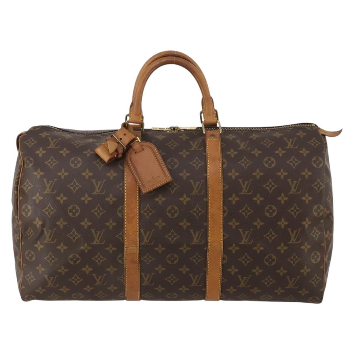 LOUIS VUITTON Monogram Keepall 50 Boston Bag M41426 LV Auth 188095