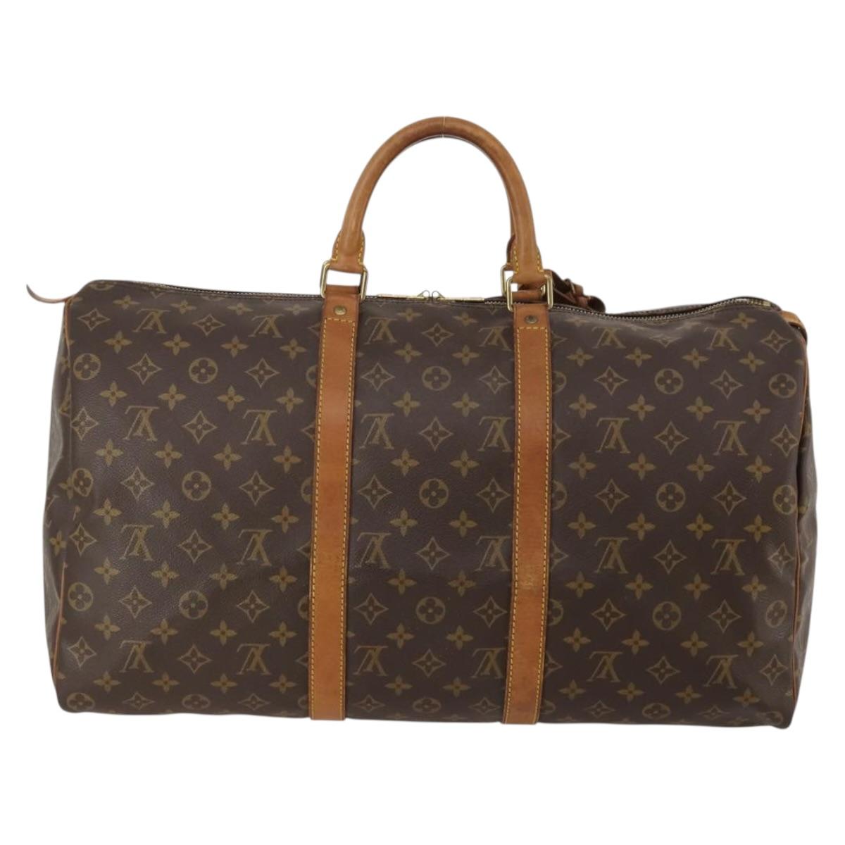 LOUIS VUITTON Monogram Keepall 50 Boston Bag M41426 LV Auth 188095
