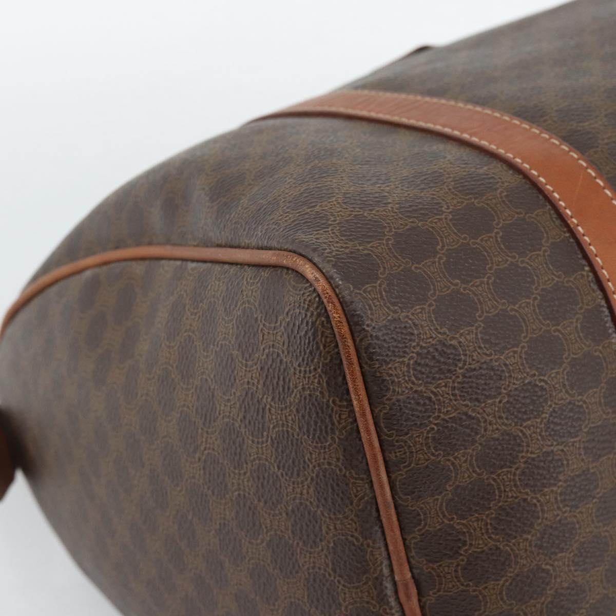 CELINE Macadam Canvas Hand Bag PVC Brown Auth 188100A