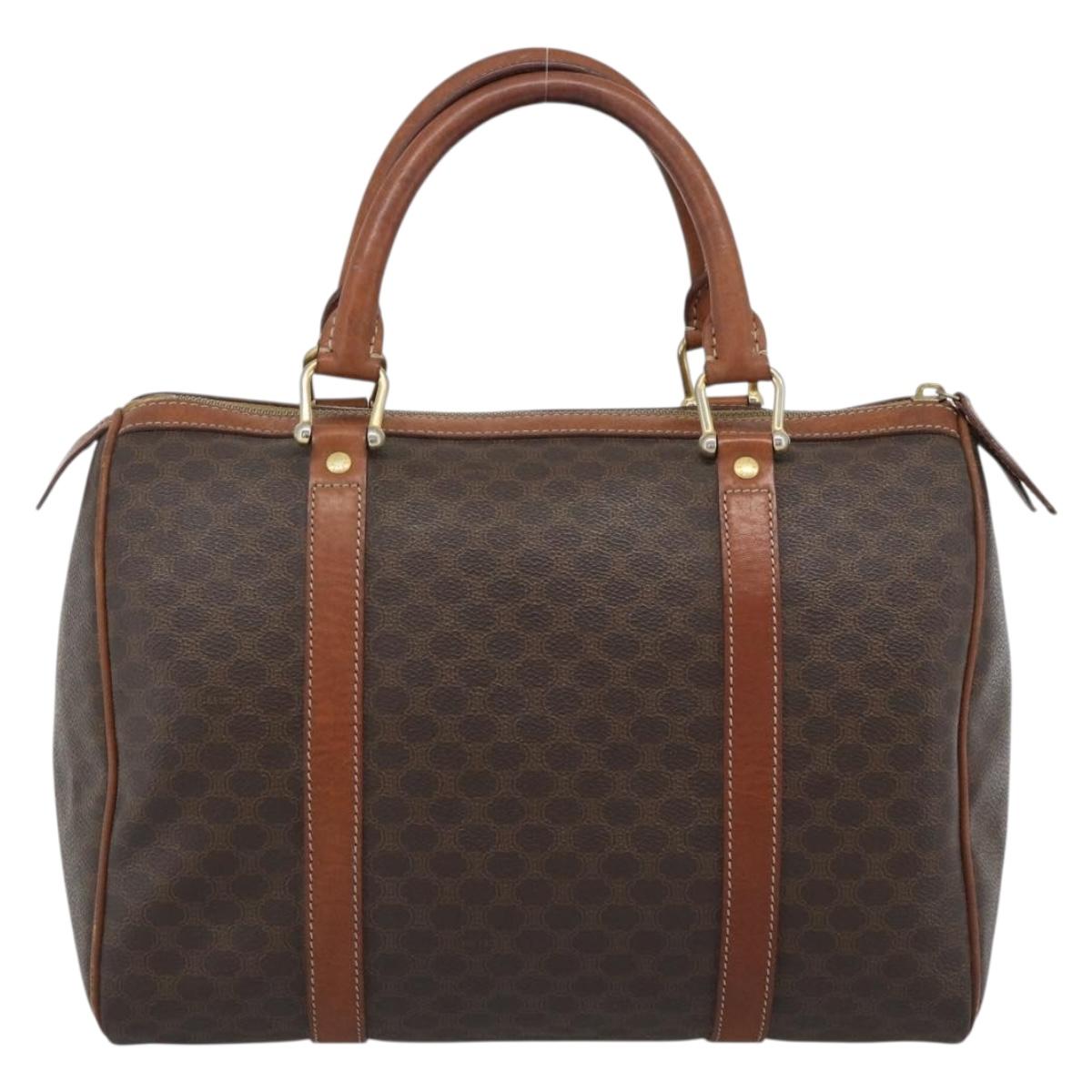 CELINE Macadam Canvas Hand Bag PVC Brown Auth 188100A
