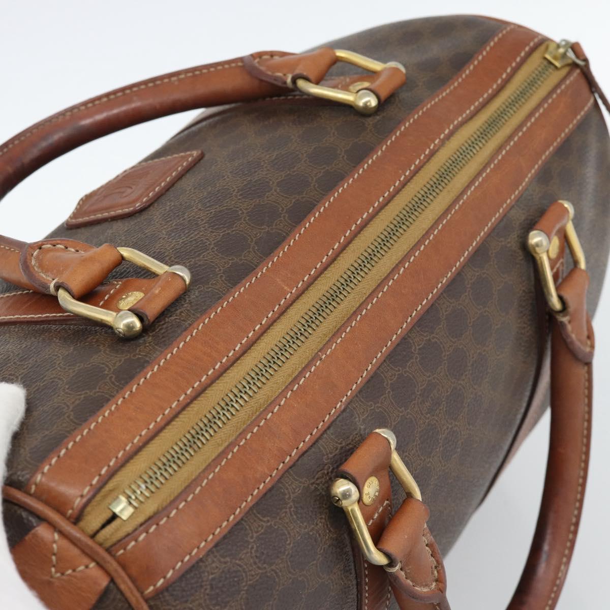 CELINE Macadam Canvas Hand Bag PVC Brown Auth 188100A