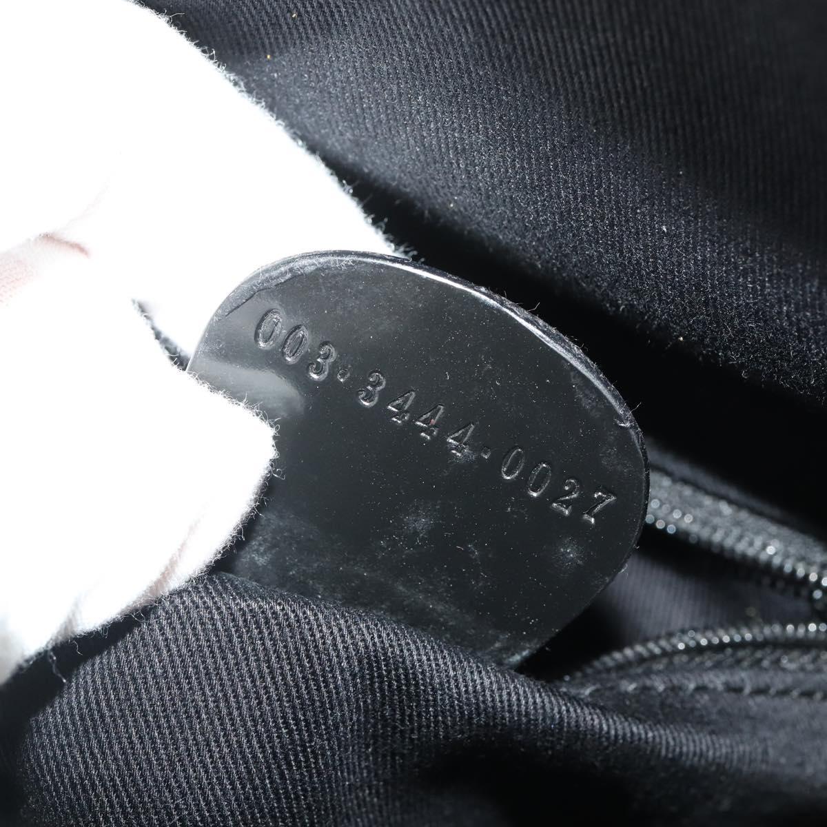 GUCCI Bamboo Body Bag Patent leather Black Auth 188102