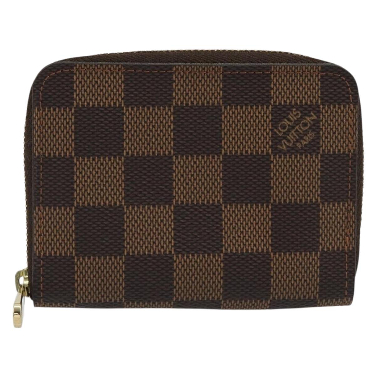 LOUIS VUITTON Damier Ebene Zippy Coin Purse N63070 LV Auth 188104M