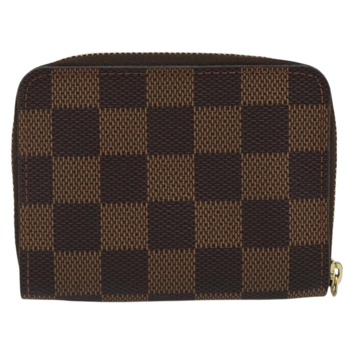LOUIS VUITTON Damier Ebene Zippy Coin Purse N63070 LV Auth 188104M