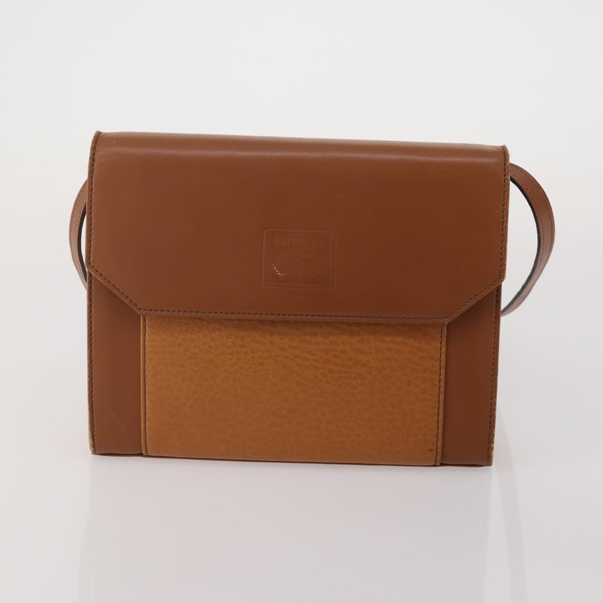 Burberrys Hand Bag Leather Canvas 4 Set Brown Beige Auth 188107