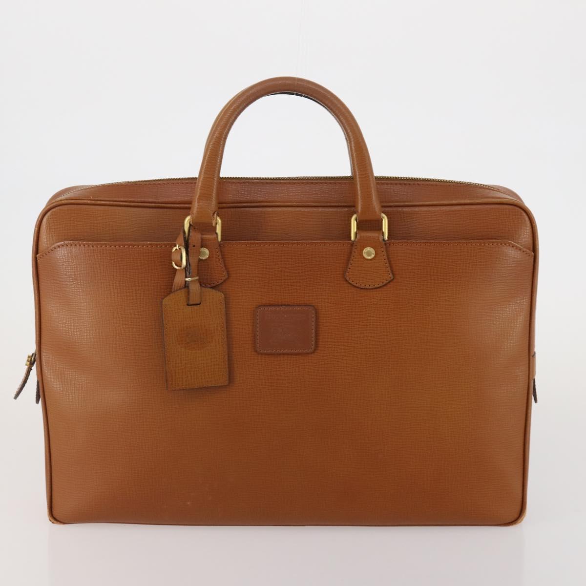 Burberrys Hand Bag Leather Canvas 4 Set Brown Beige Auth 188107