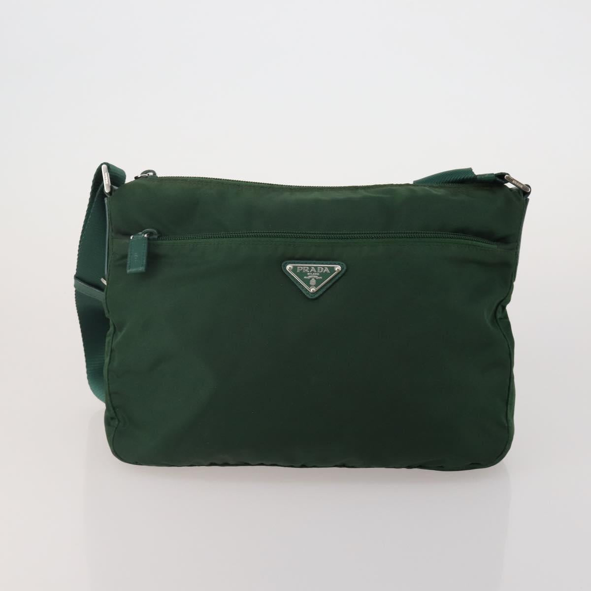 PRADA PRADA Hand Bag Nylon Leather Canvas 5 Set Black Green beige Auth 188110