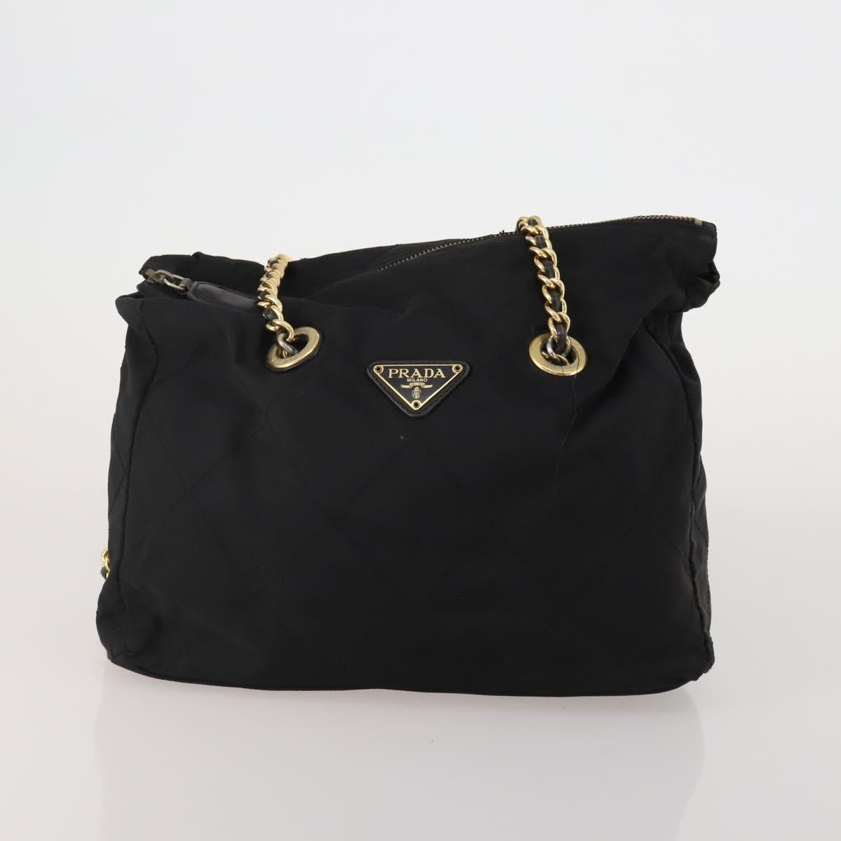 PRADA Shoulder Bag Nylon 4 Set Black Auth 188115