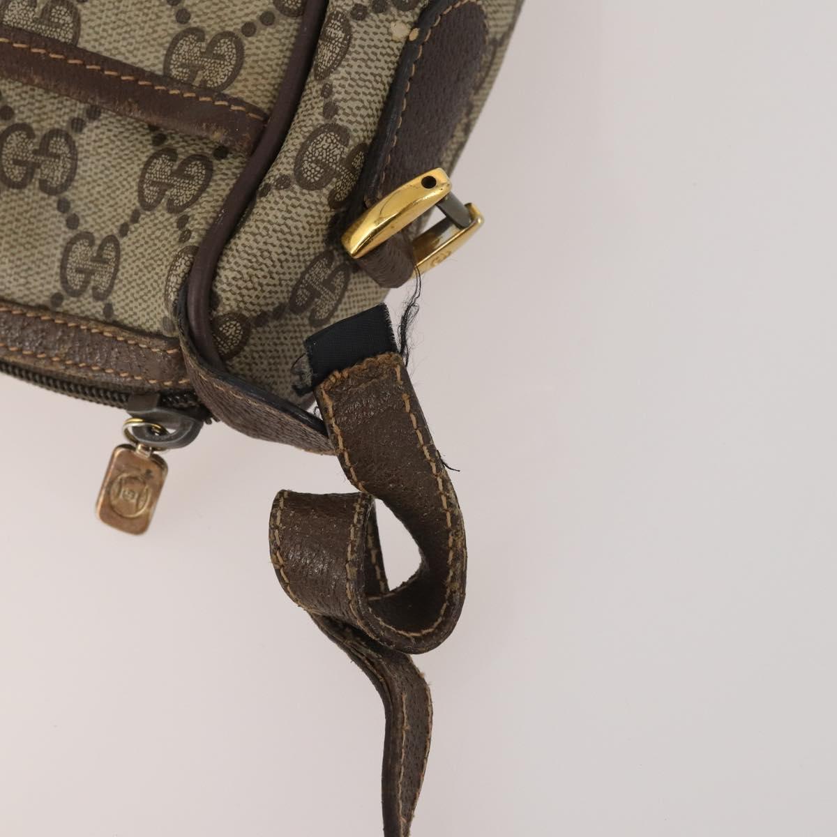 GUCCI GG Supreme Shoulder Bag PVC 4 Set Navy Beige Auth 188116