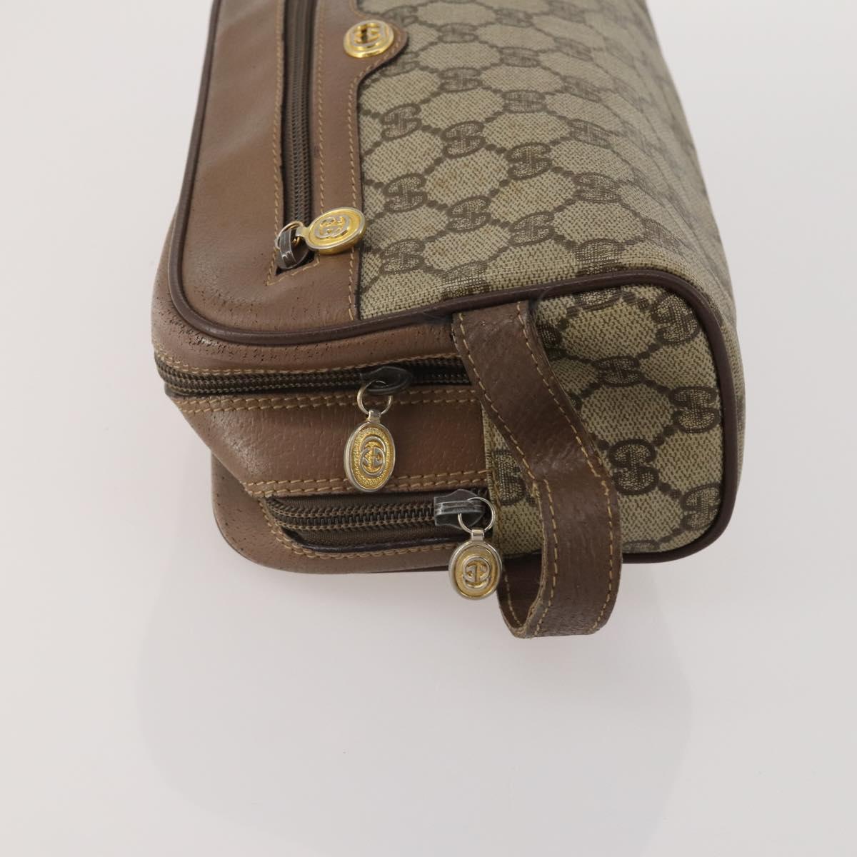 GUCCI GG Supreme Shoulder Bag PVC 4 Set Navy Beige Auth 188116