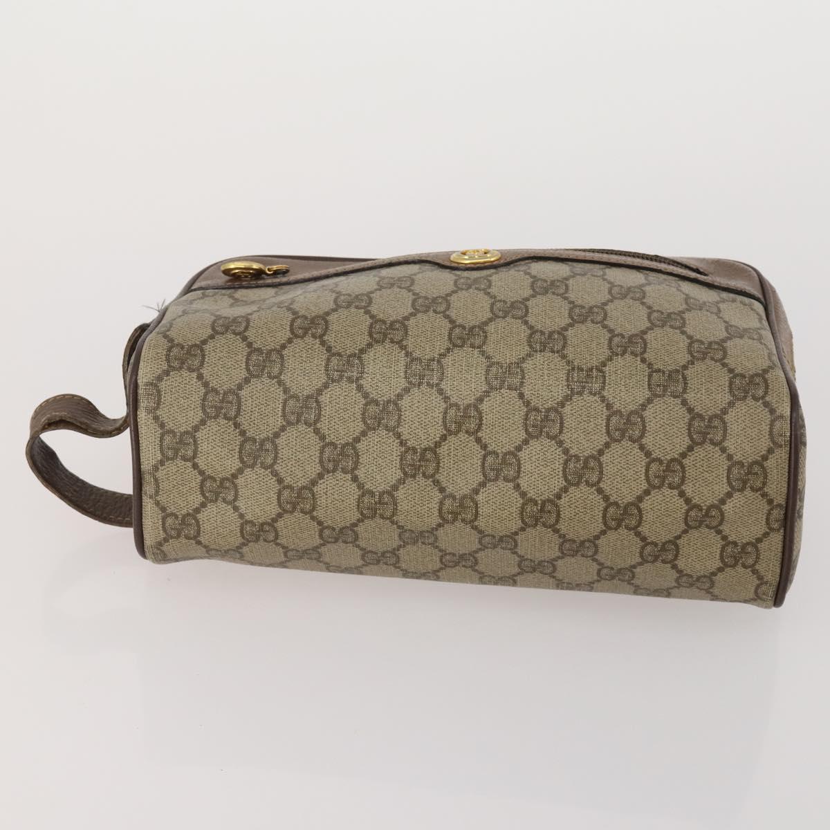 GUCCI GG Supreme Shoulder Bag PVC 4 Set Navy Beige Auth 188116