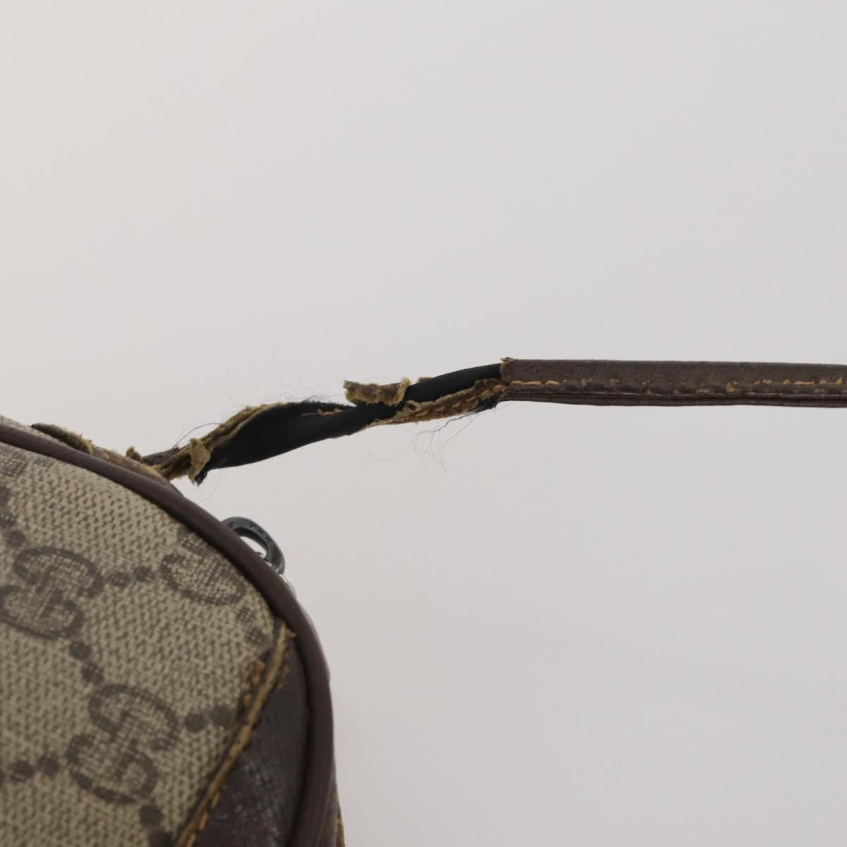 GUCCI GG Supreme Shoulder Bag PVC 4 Set Navy Beige Auth 188116