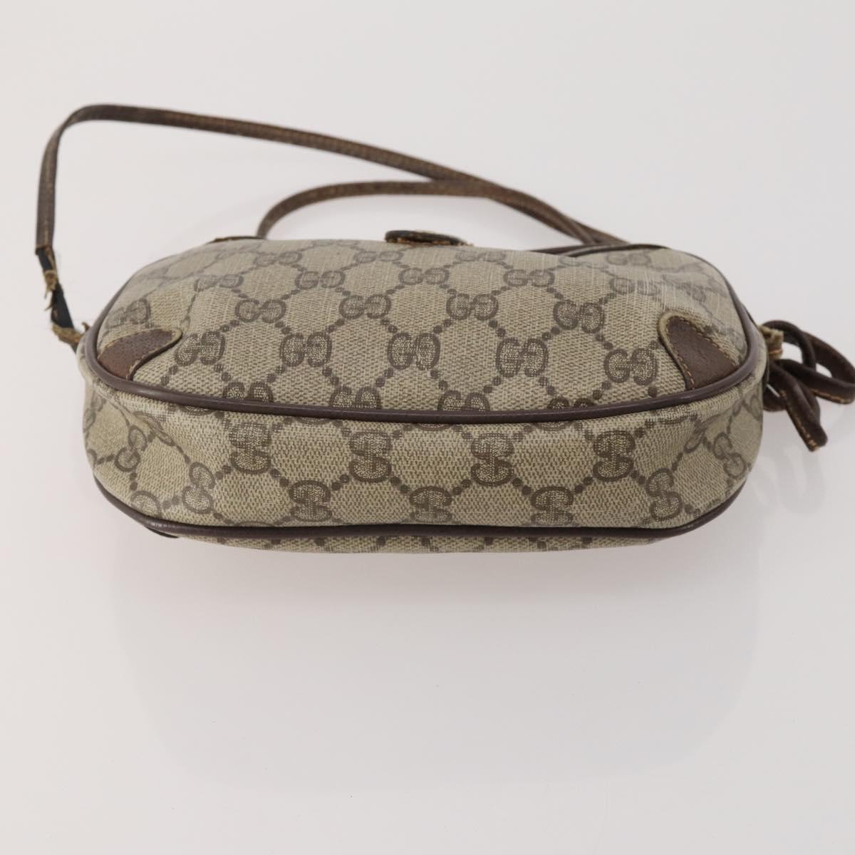 GUCCI GG Supreme Shoulder Bag PVC 4 Set Navy Beige Auth 188116