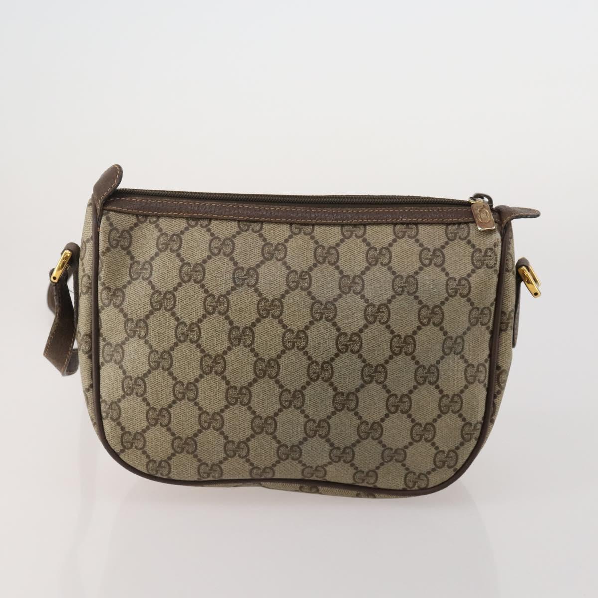 GUCCI GG Supreme Shoulder Bag PVC 4 Set Navy Beige Auth 188116