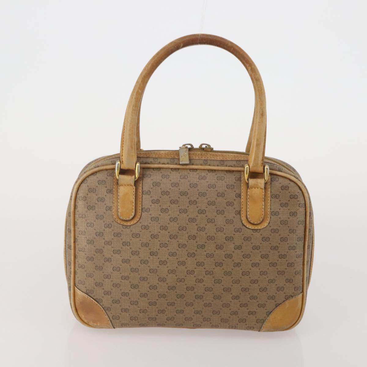 GUCCI Micro GG Supreme Tote Bag PVC 3 Set Beige Auth 188117