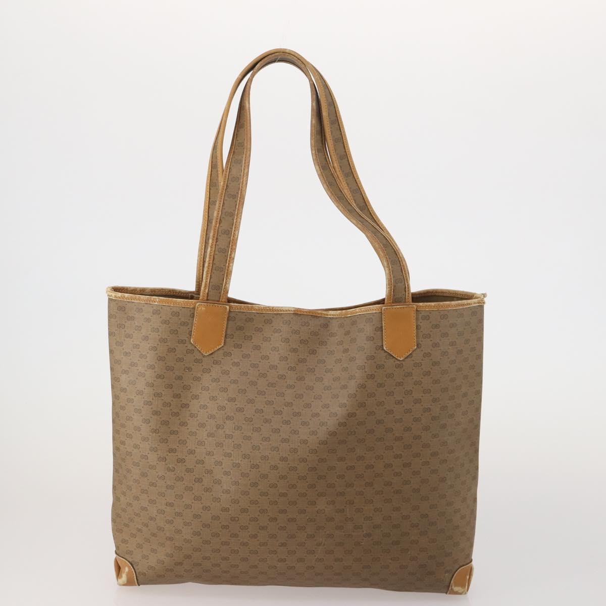 GUCCI Micro GG Supreme Tote Bag PVC 3 Set Beige Auth 188117