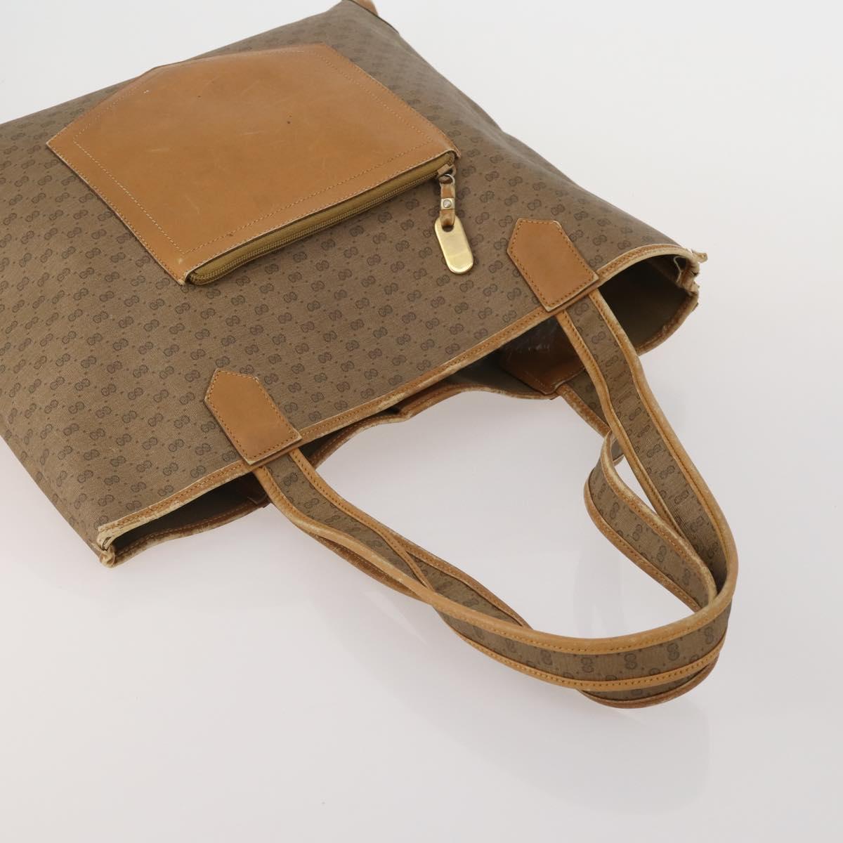 GUCCI Micro GG Supreme Tote Bag PVC 3 Set Beige Auth 188117