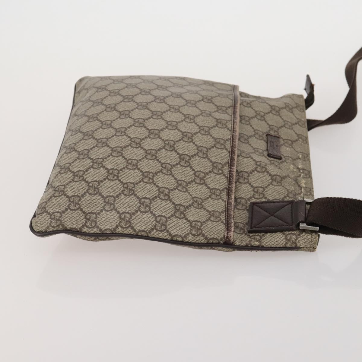 GUCCI GG Supreme Shoulder Bag PVC 3 Set Beige Auth 188118