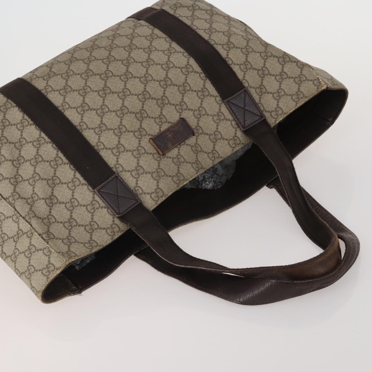 GUCCI GG Supreme Shoulder Bag PVC 3 Set Beige Auth 188118