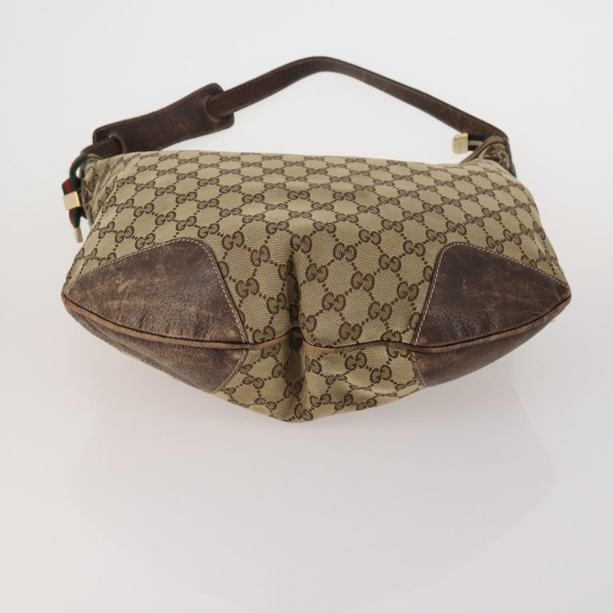 GUCCI GG Canvas GG Crystal Shoulder Bag 5 Set Beige Black Auth 188120