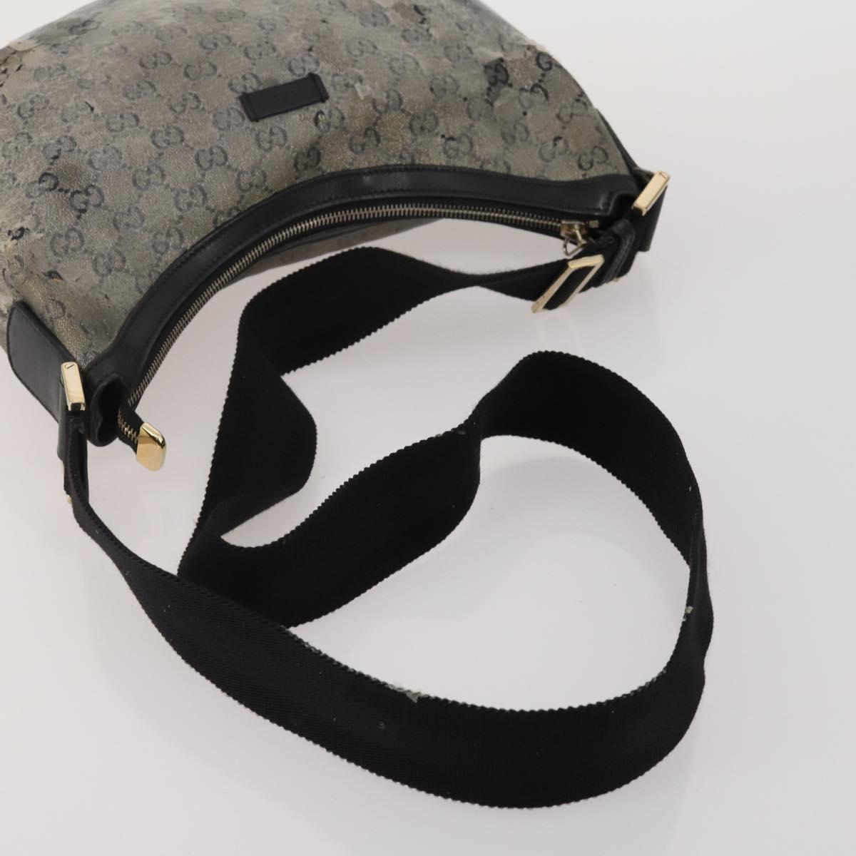 GUCCI GG Canvas GG Crystal Shoulder Bag 5 Set Beige Black Auth 188120