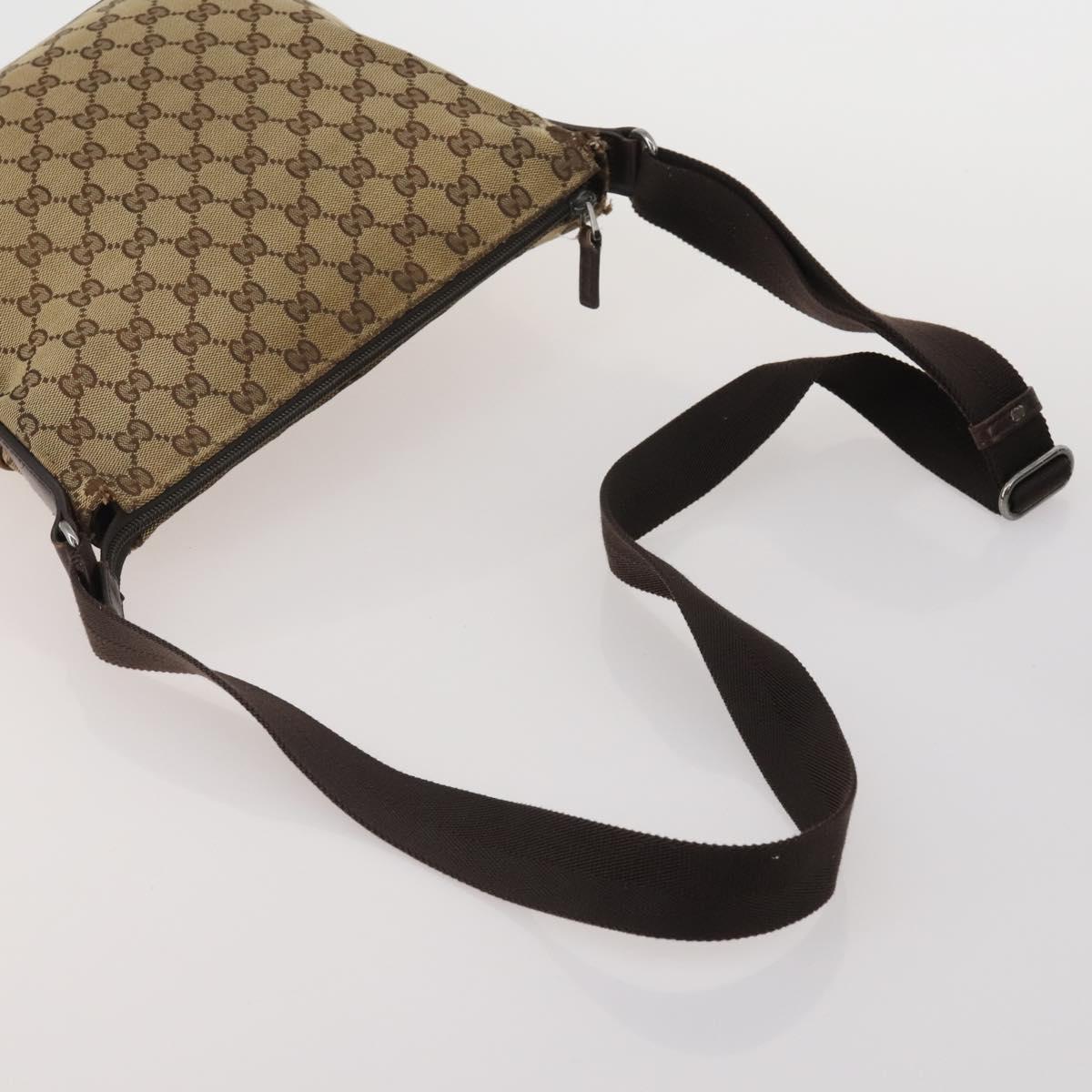 GUCCI GG Canvas GG Crystal Shoulder Bag 5 Set Beige Black Auth 188120