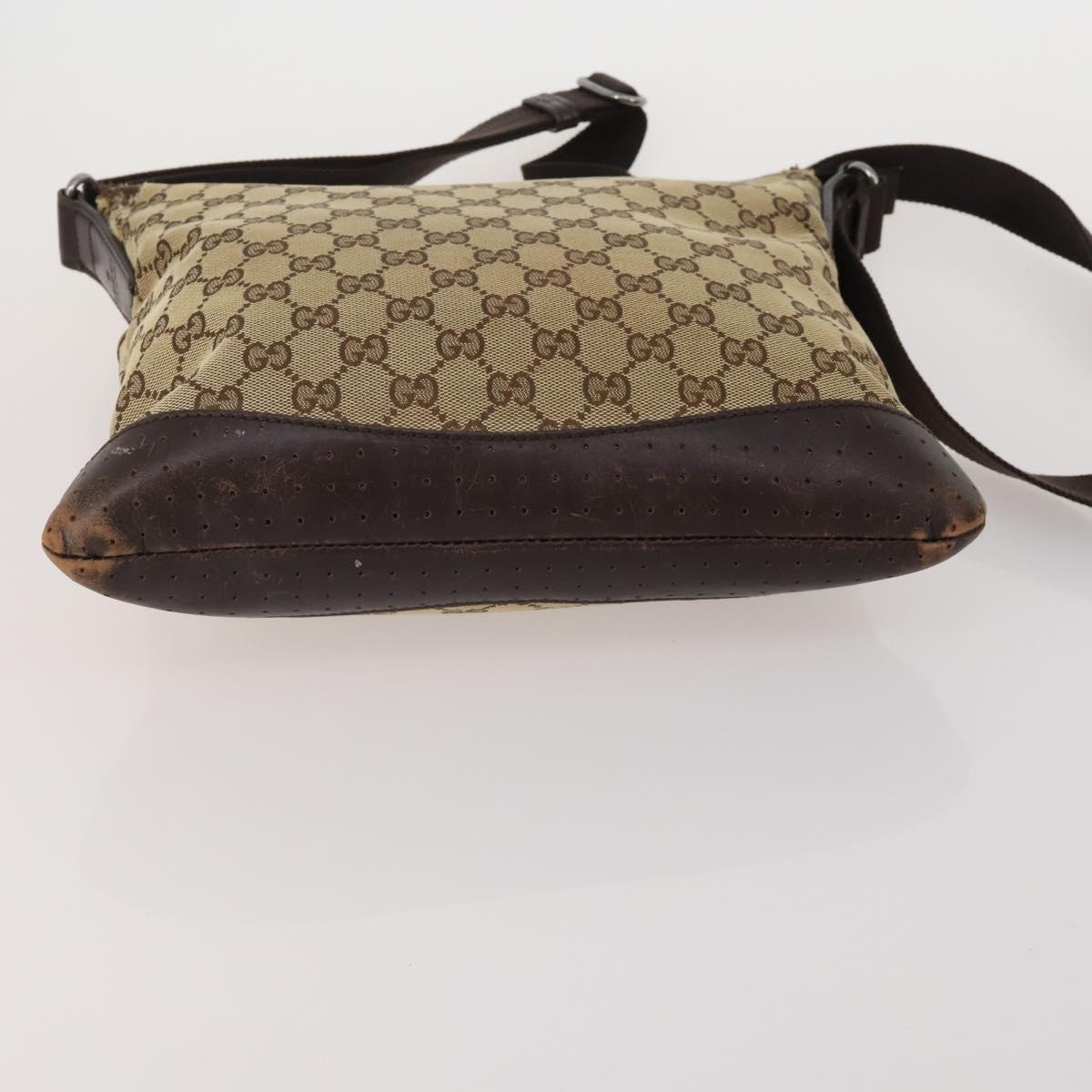 GUCCI GG Canvas GG Crystal Shoulder Bag 5 Set Beige Black Auth 188120