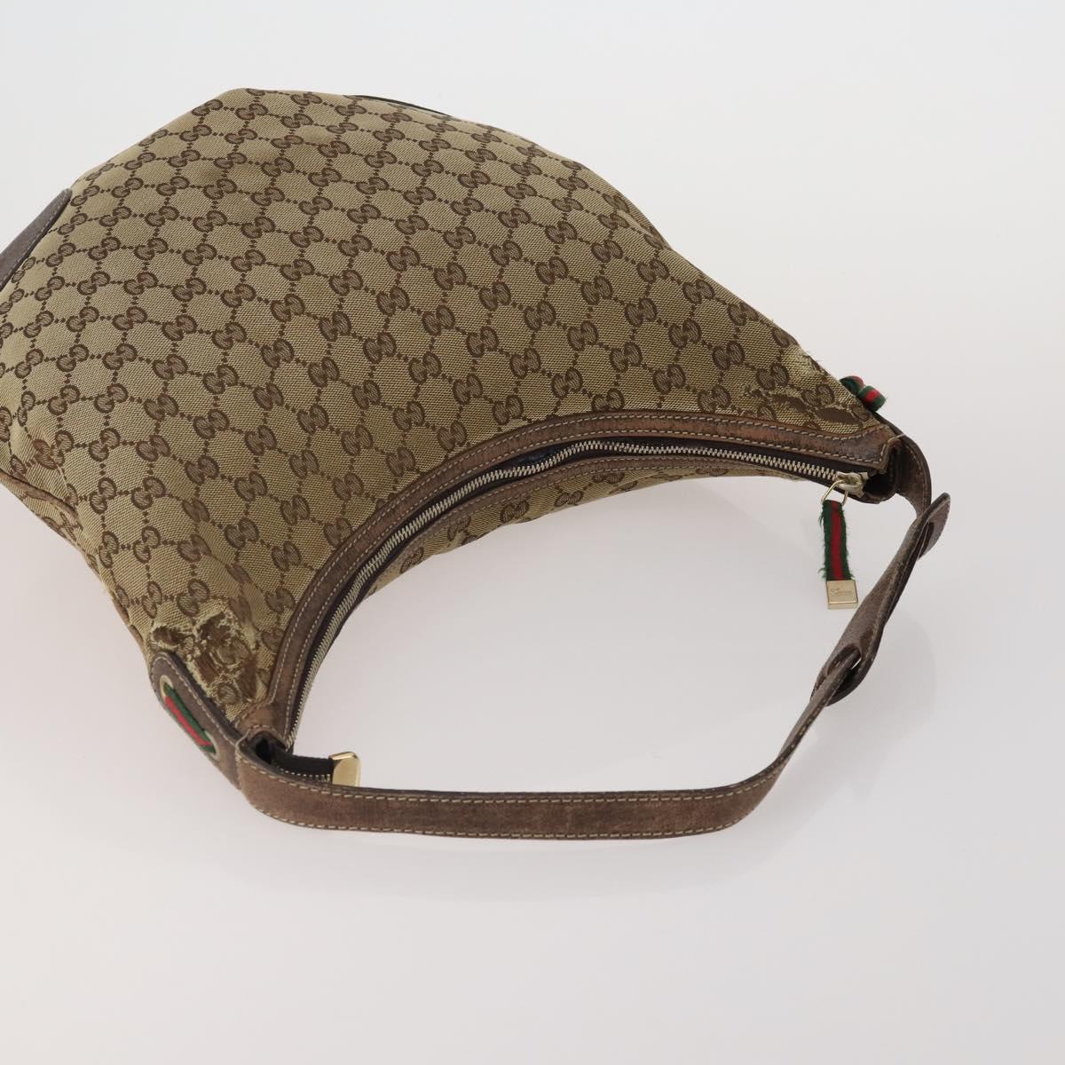 GUCCI GG Canvas GG Crystal Shoulder Bag 5 Set Beige Black Auth 188120