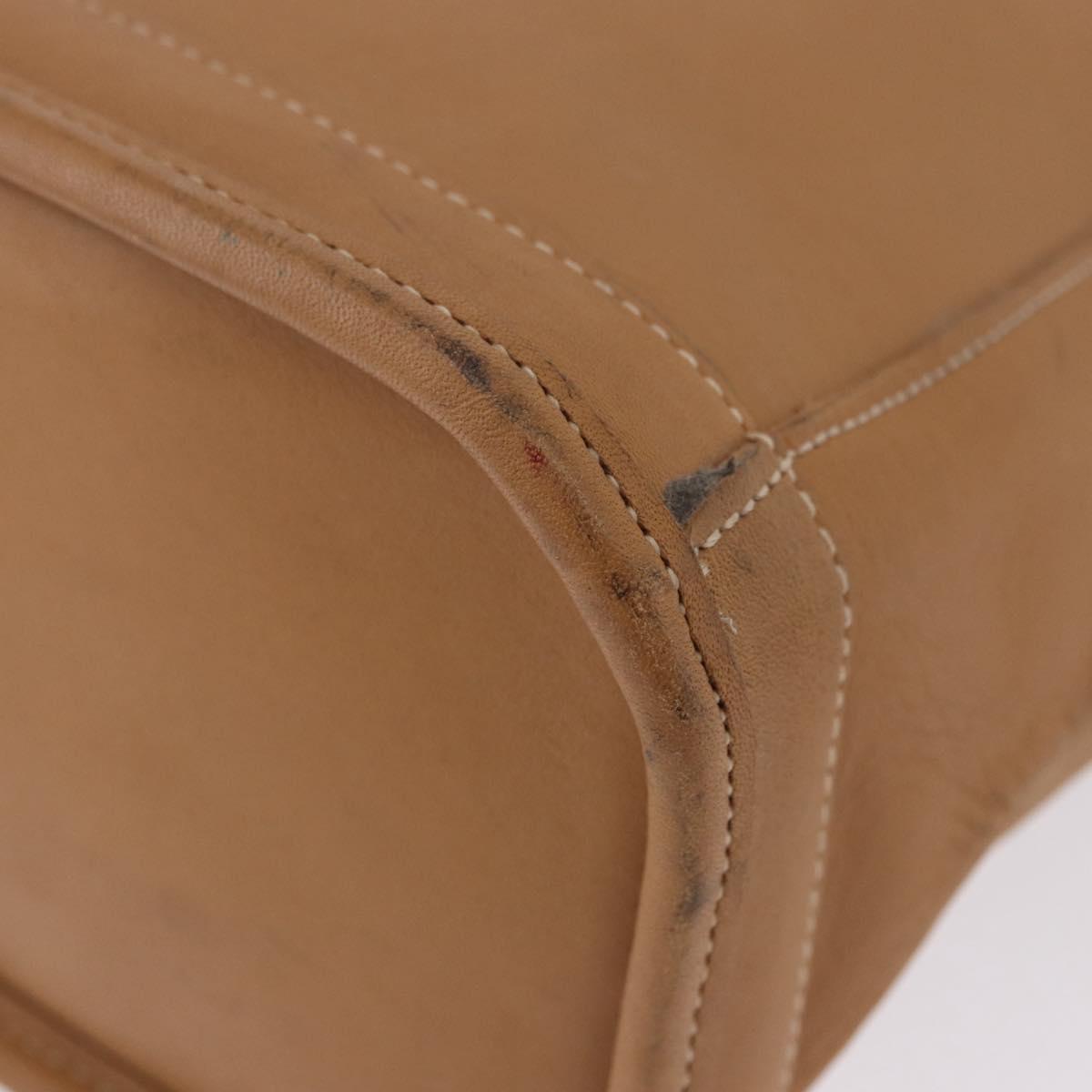 Coach Hand Bag Leather Brown Gold Auth 188180