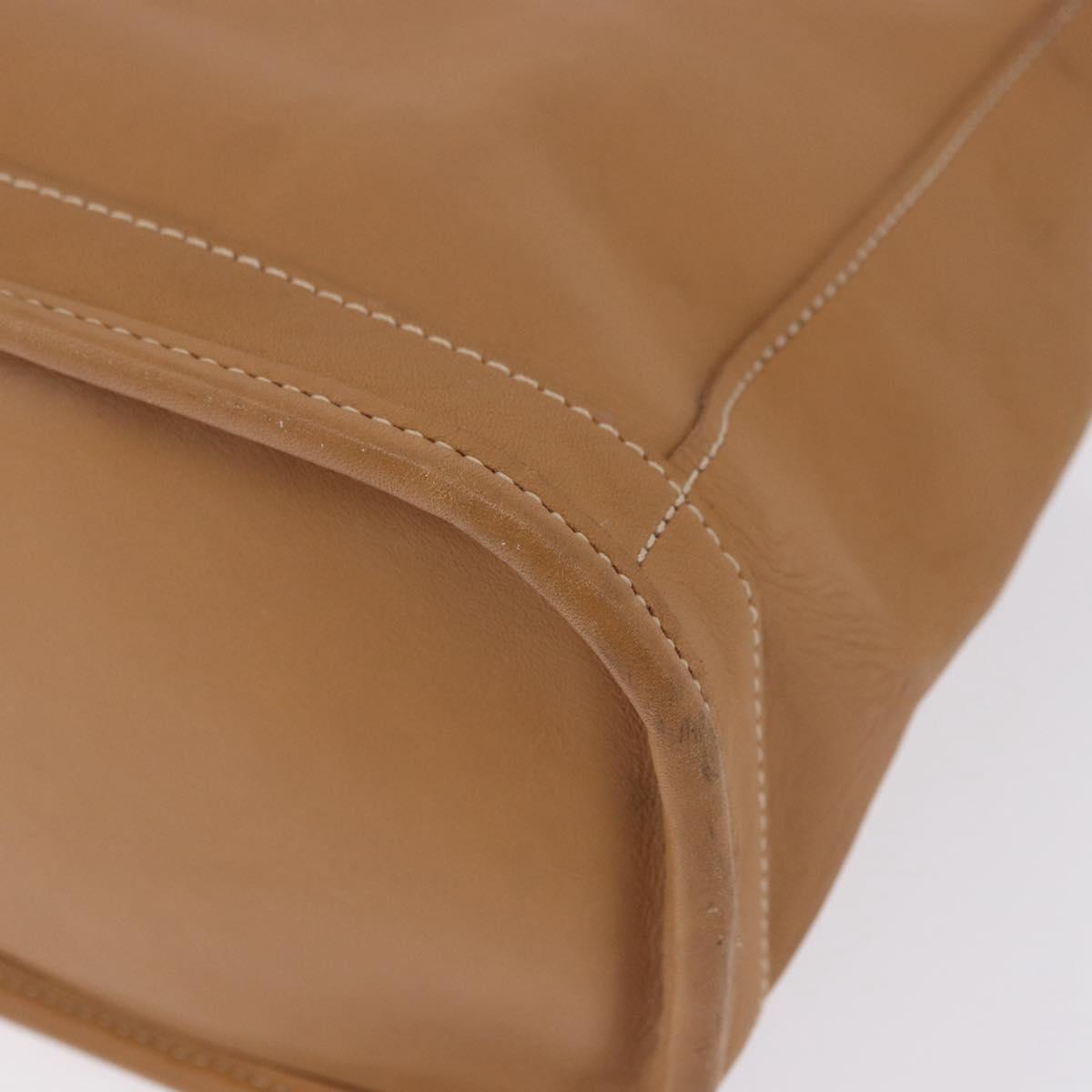 Coach Hand Bag Leather Brown Gold Auth 188180