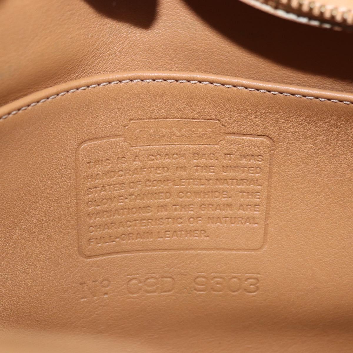 Coach Hand Bag Leather Brown Gold Auth 188180